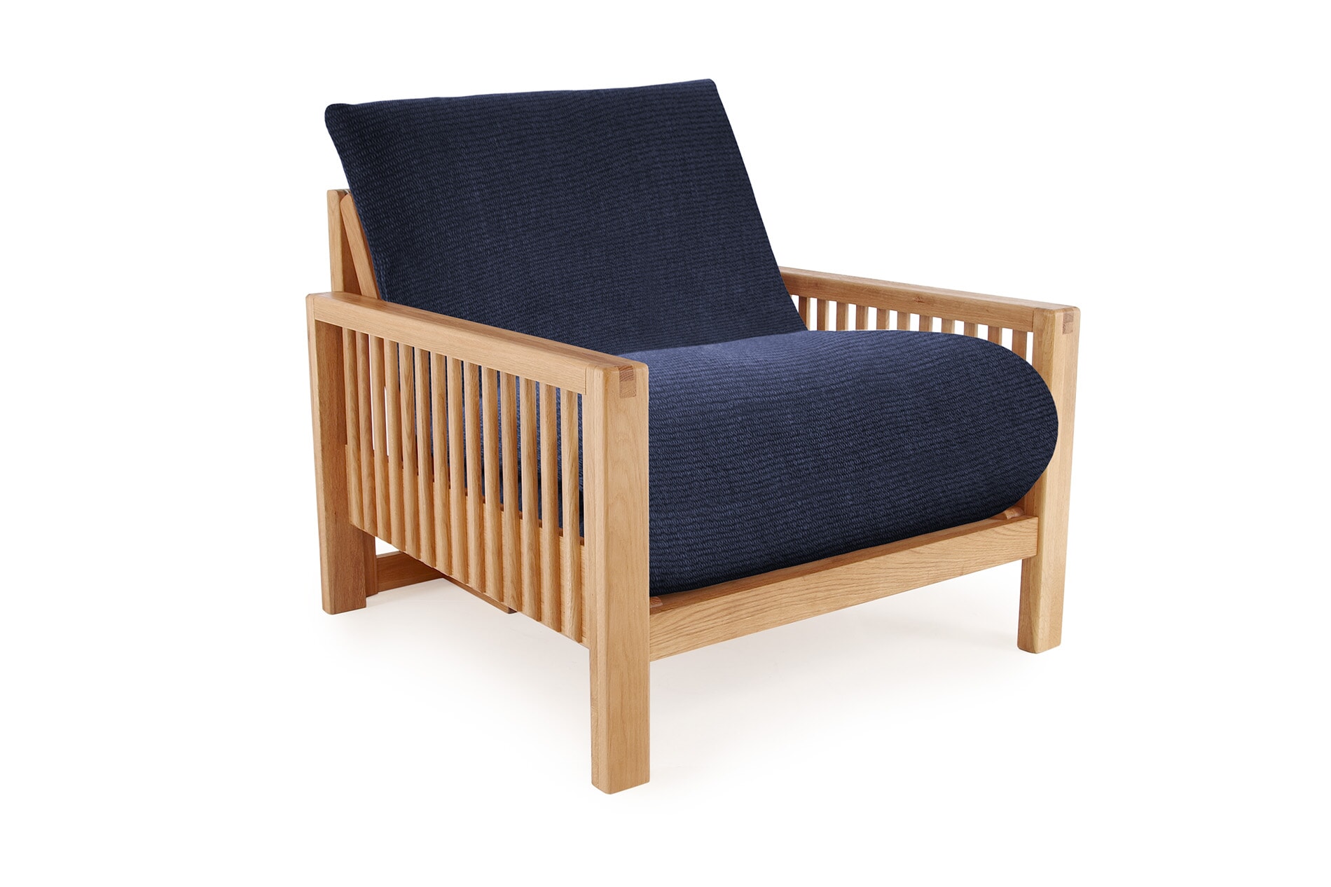 Oak Rondo Seat Sofa Bed Aldeburgh Navy Blue