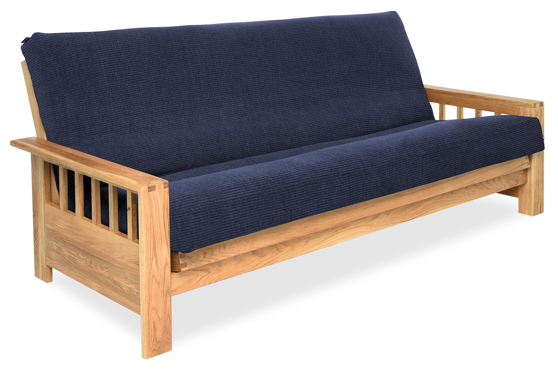 Vienna Oak Seater Aldebrough Fabric Navy Blue