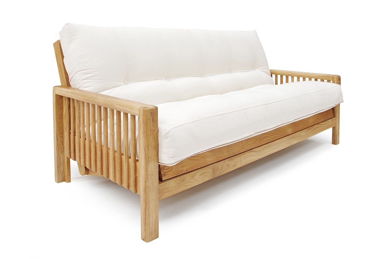 3 Seater Sofa Bed Solid Oak