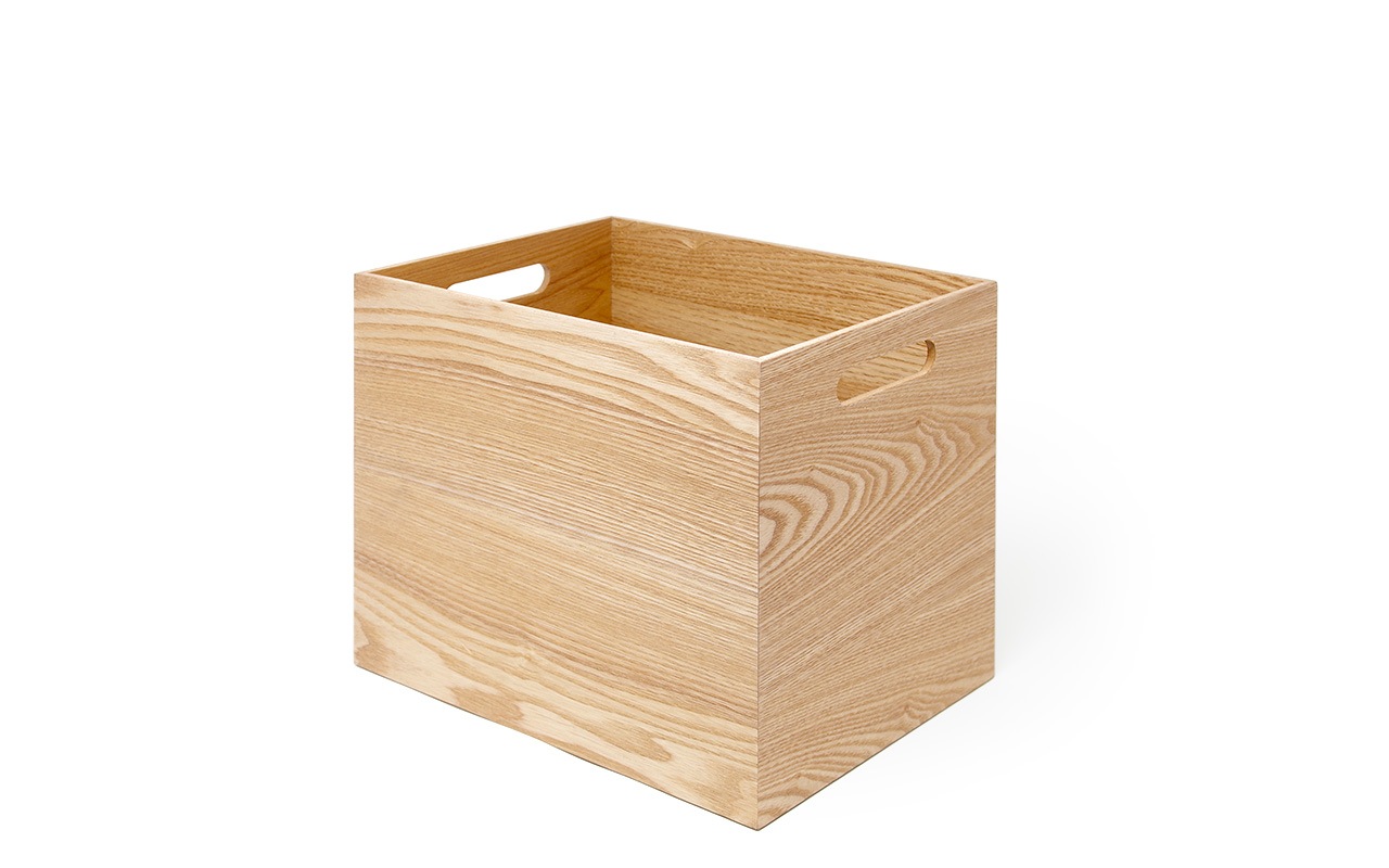 Rattan and Linen-Look Storage Box In Natural - Mocka, storage box
