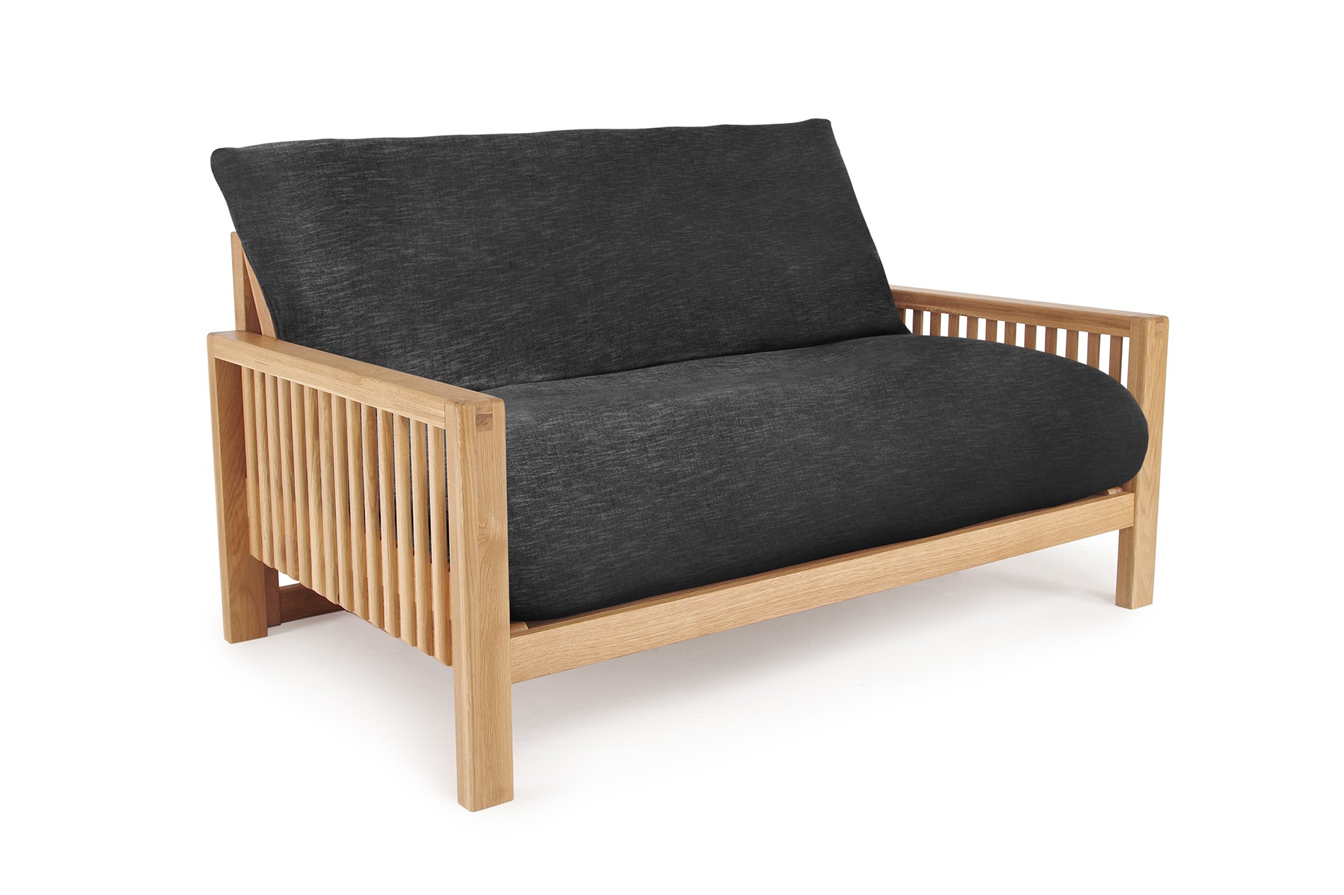 Oak Rondo Seat Sofa Bed Coast Weave Charcoal