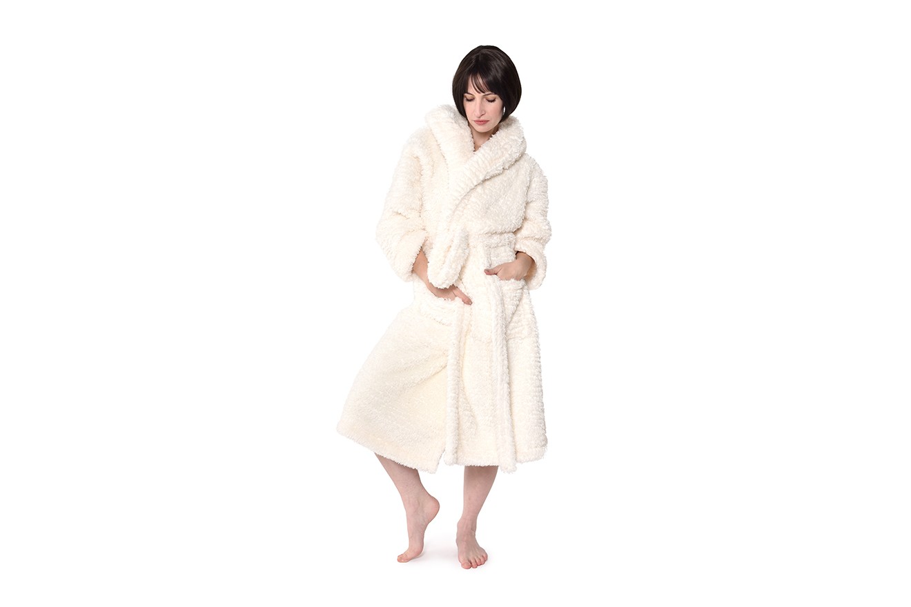 Sage Button Through Fleece Dressing Gown