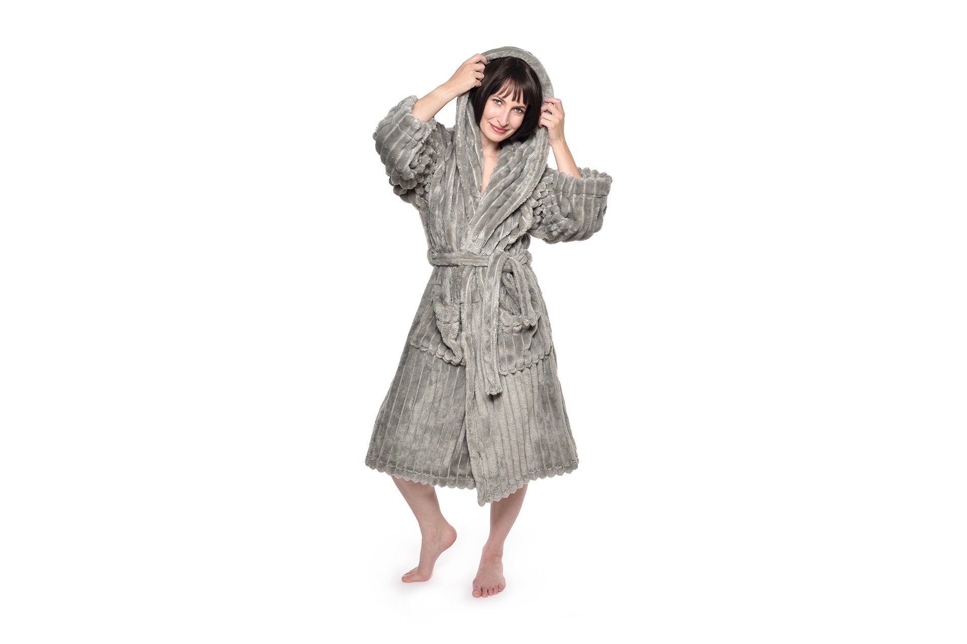 Chunky Cord Bathrobe Wild Dove Grey Futon Company