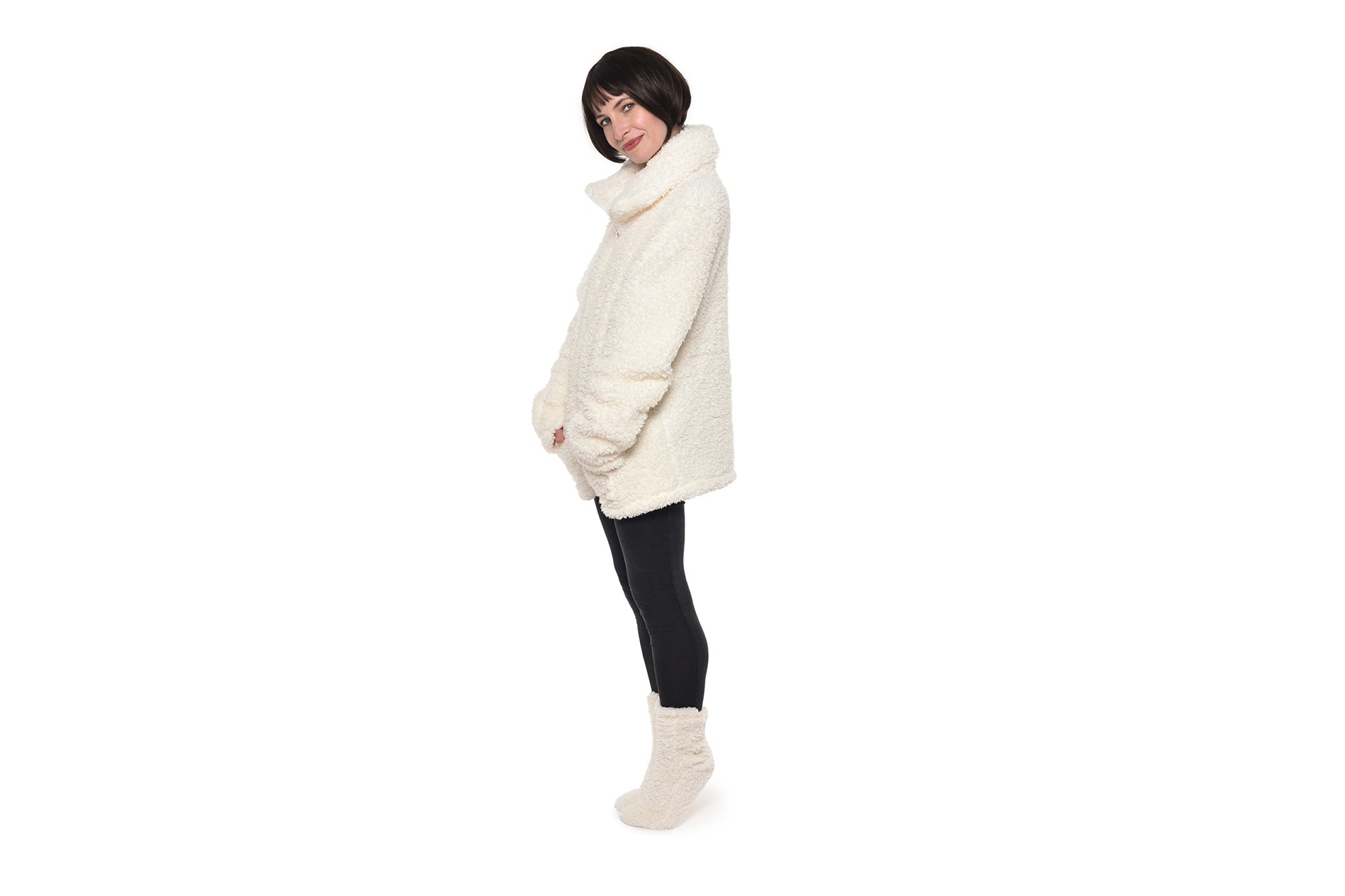 Faux Sheepskin Cosy Jacket with pockets | Futon Company