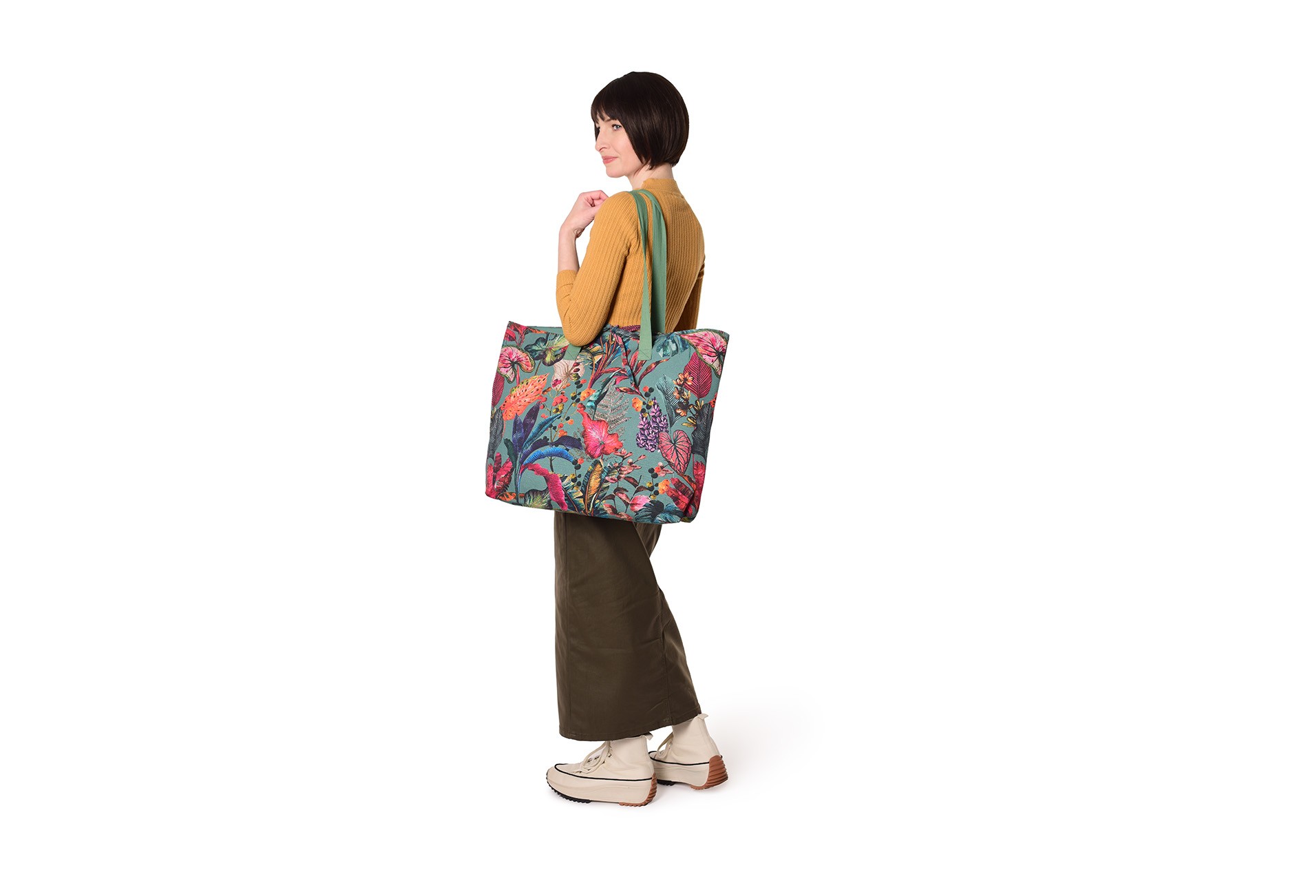 Cotton Printed Paradise Tote Bag XL | Futon Company