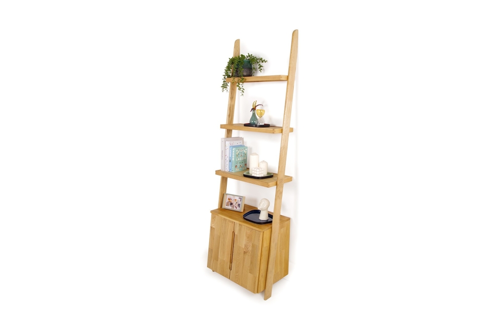 FC Oak Leaning Cabinet Narrow