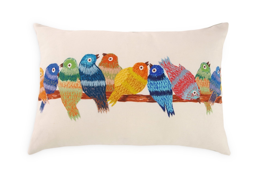 FC Birds On A Bench Cushion Cover