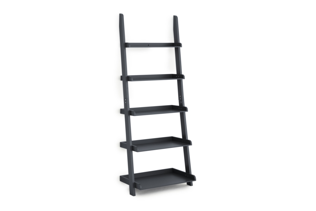 MDF Dark Charcoal Ladder Shelves Wide