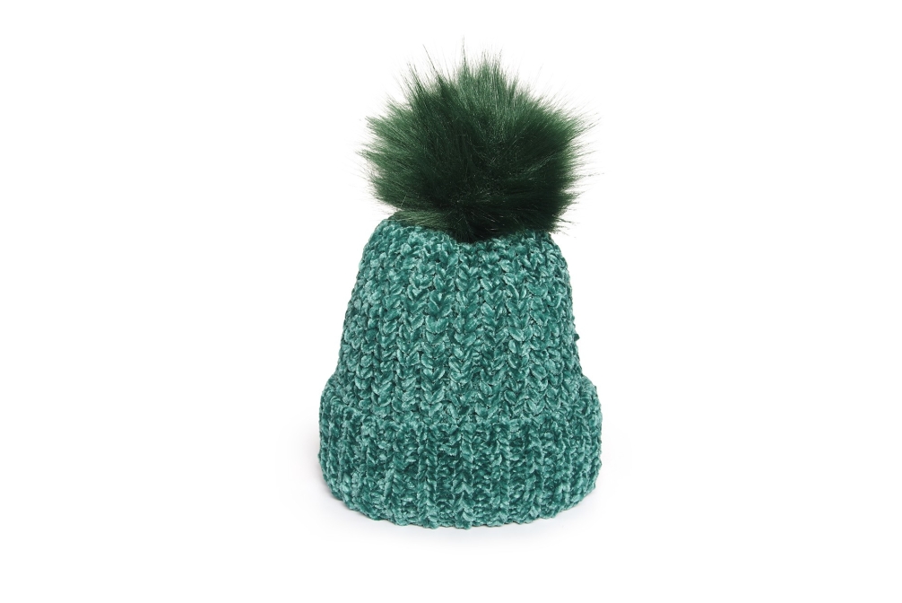 FC Chenille Bobble Hat Fir Green