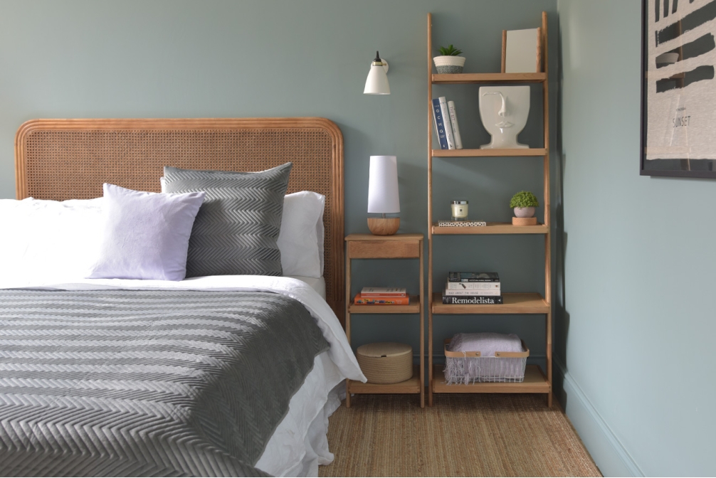 Oak Leaning Ladder Shelves