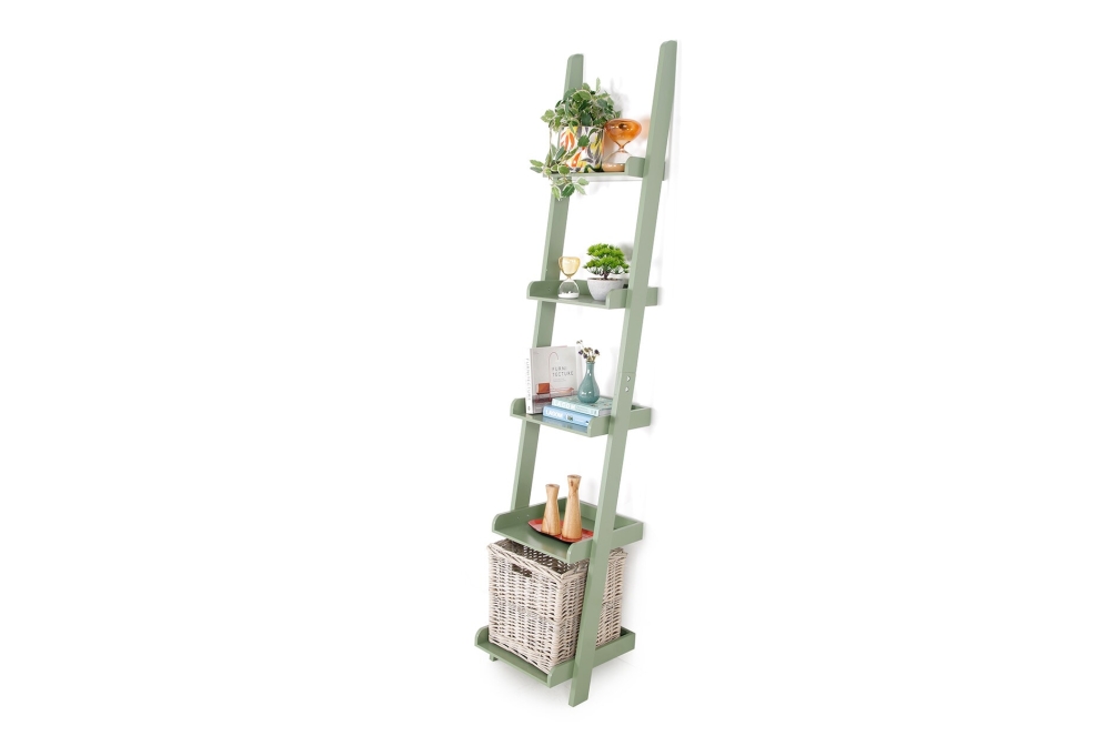 Narrow Ladder Shelves (Olive Green)