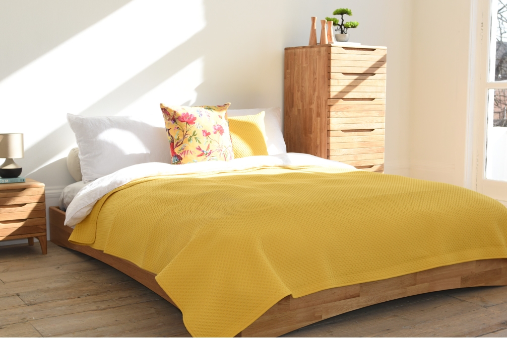 FC Dimple Quilted Bedspread Mimosa Yellow LS