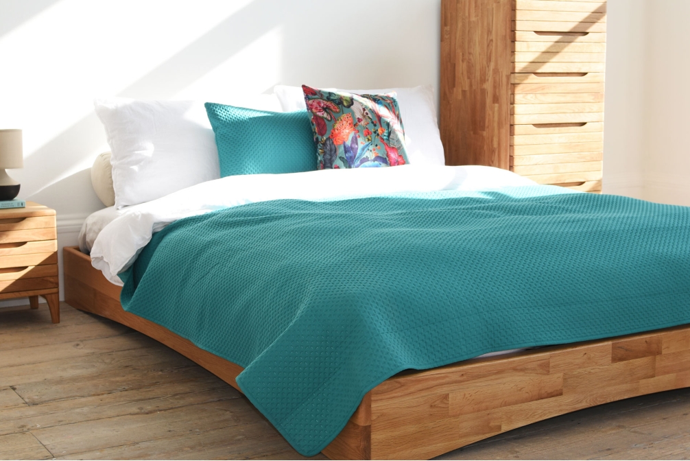 FC Dimple Quilted Bedspread Teal LS