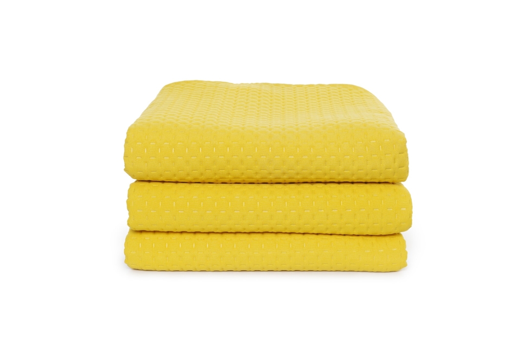 FC Quilted Dimple Squares Bedspread Mimosa Yellow