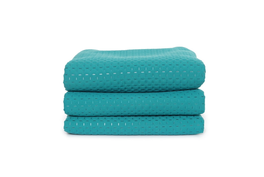 FC Quilted Dimple Squares Bedspread Teal