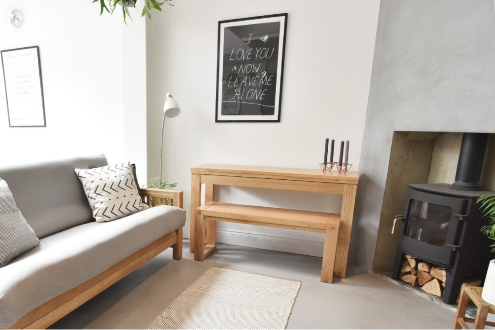 Oak Console Bench