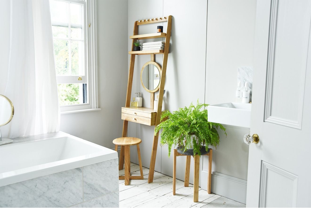 Oak Rounded Leaning Mini Dressing Table