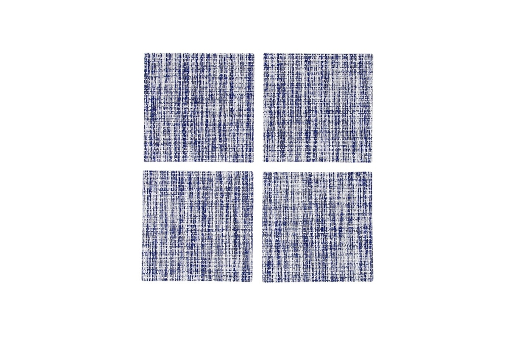 Blue Cross Weave Coasters