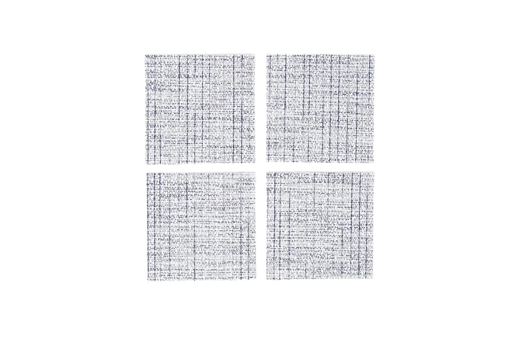 White And Grey Cross Weave Coasters