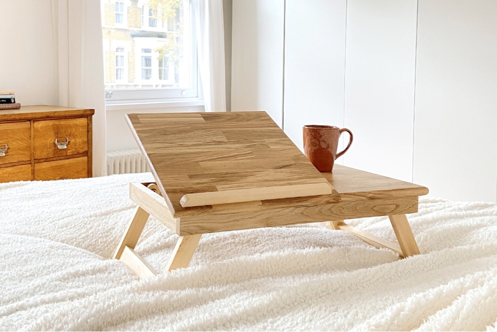 Oak Lap Top Table Lifestyle