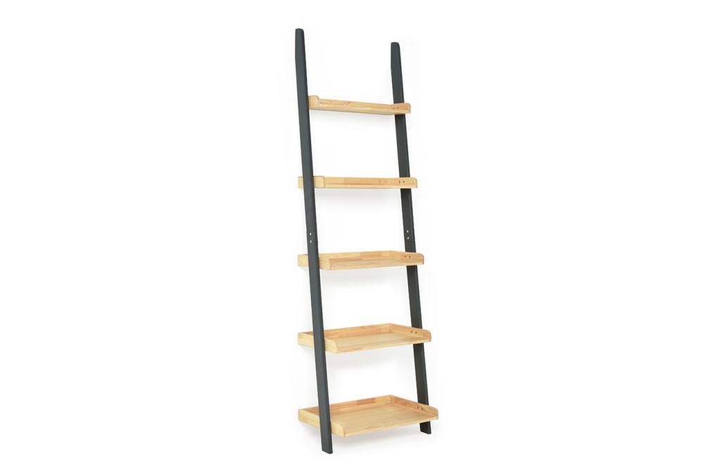 Rubberwood And Pine Cm Ladder Shelves