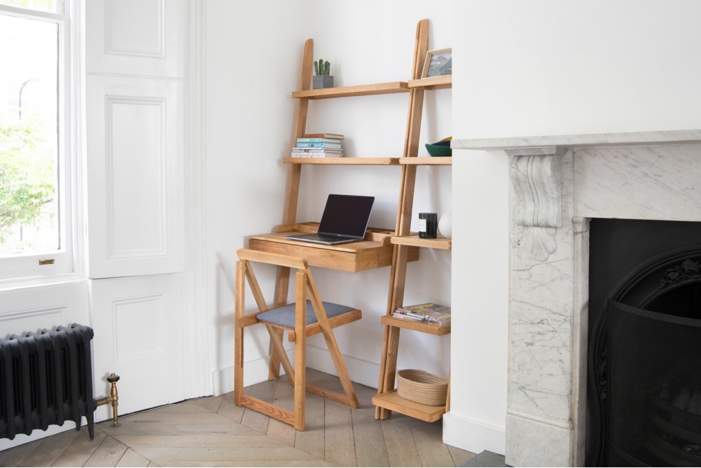 FC Oak Ladder Desk With Narrow Shelves Ciclo Chair LS LF Zoom