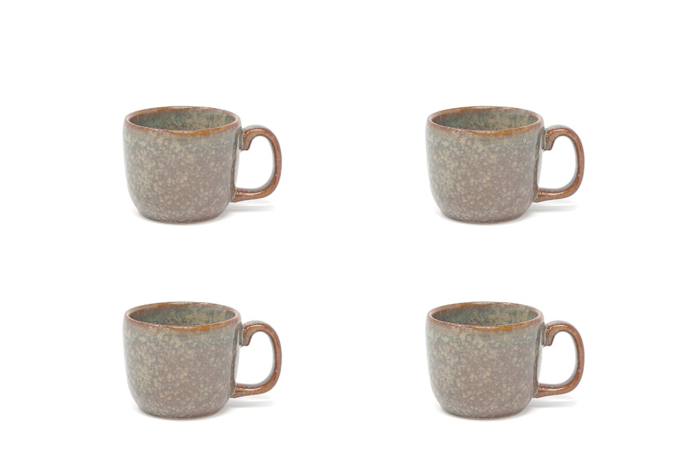 Reactive Glaze Espresso Cup Sage Set Of