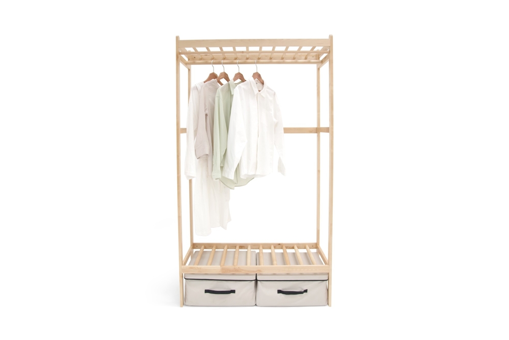 Birch Drape Wardrobe Wide