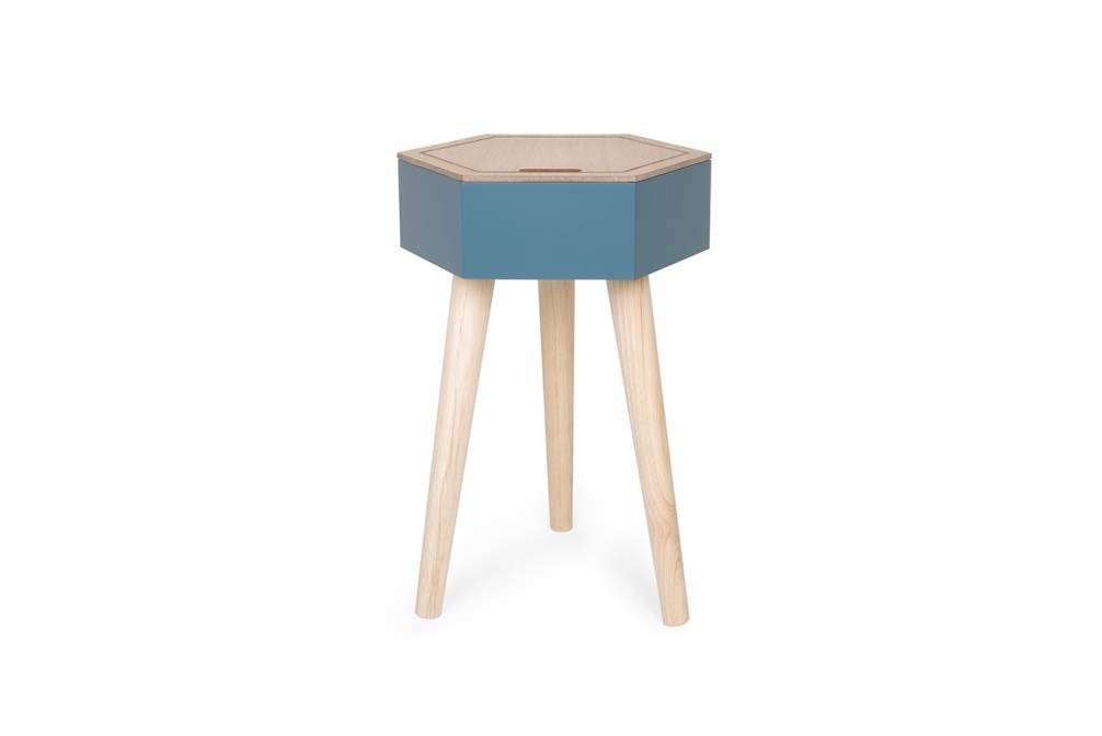 FC Hex Stash Table Oak Venner Nordic Blue