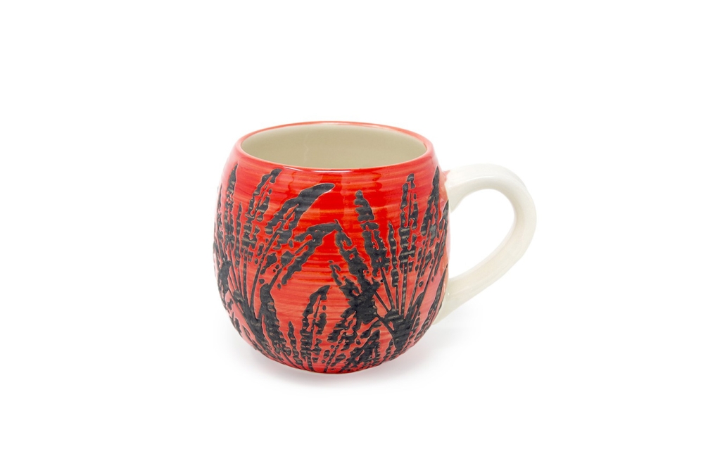 Extra Large Hot Chocolate Mug Red Reeds