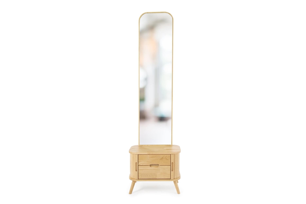 Oak Tall Tambour Mirror