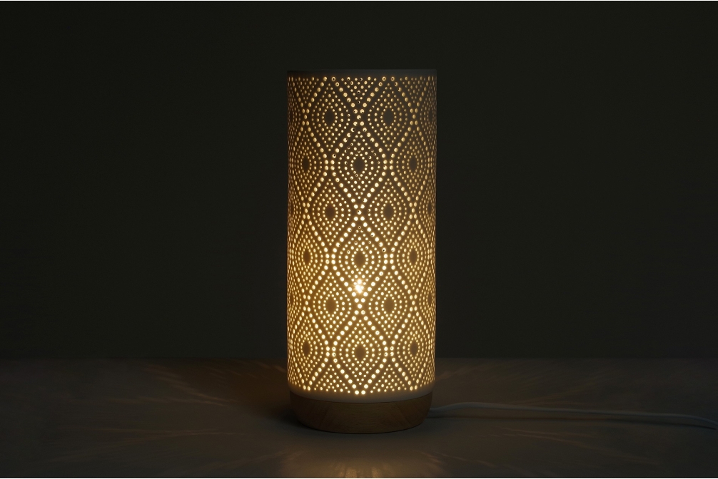 Kashmir Lamp With Wooden Base