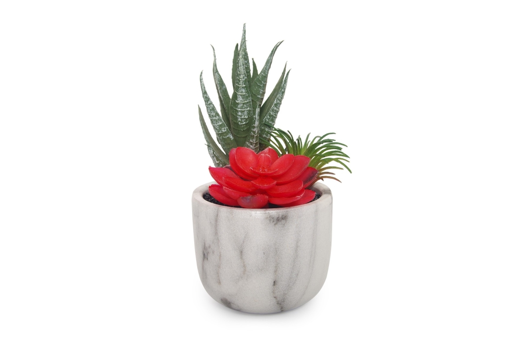 FC Marble Garden Red Faux Plant