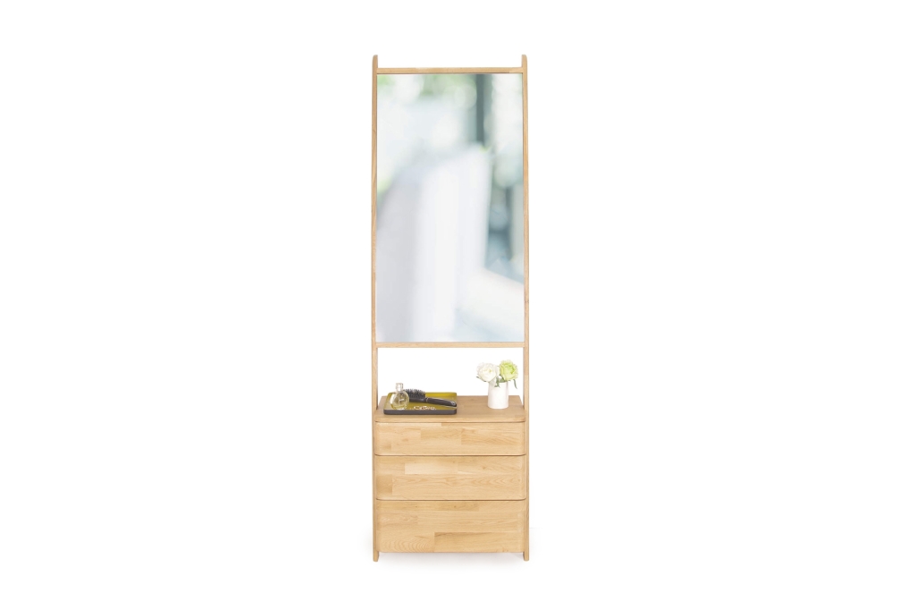 FC Rounded Leaning Mirror Drawers V