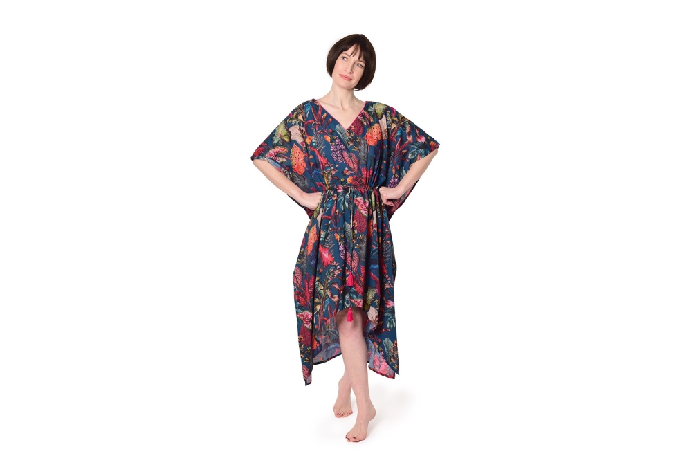 FC Tropical Cotton Kaftan Oslo Blue