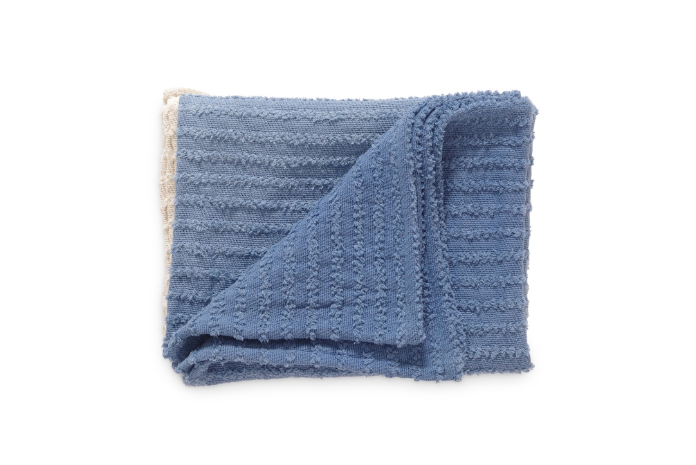 Ribbed Ombre Throw (Nordic Blue)