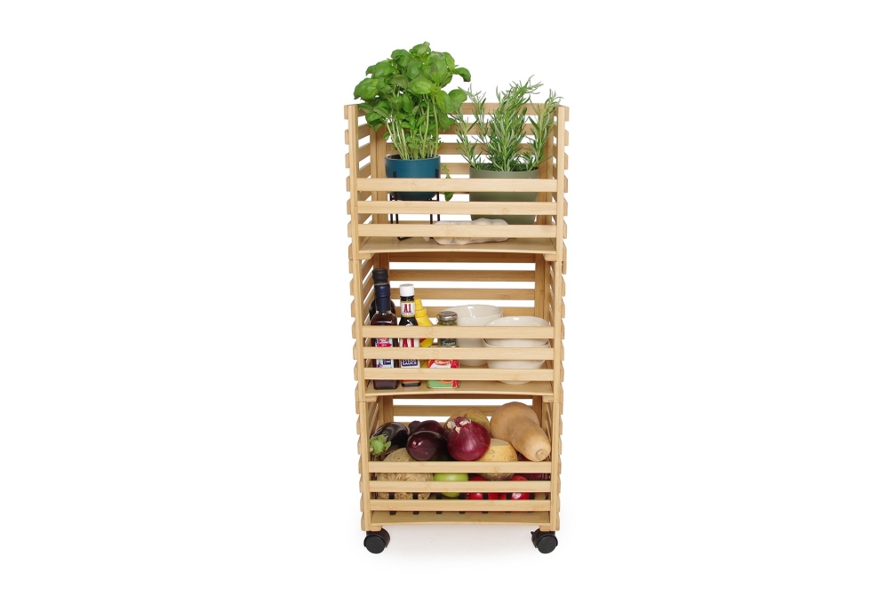 FC Hugo Stacking Bamboo Rolling Storage