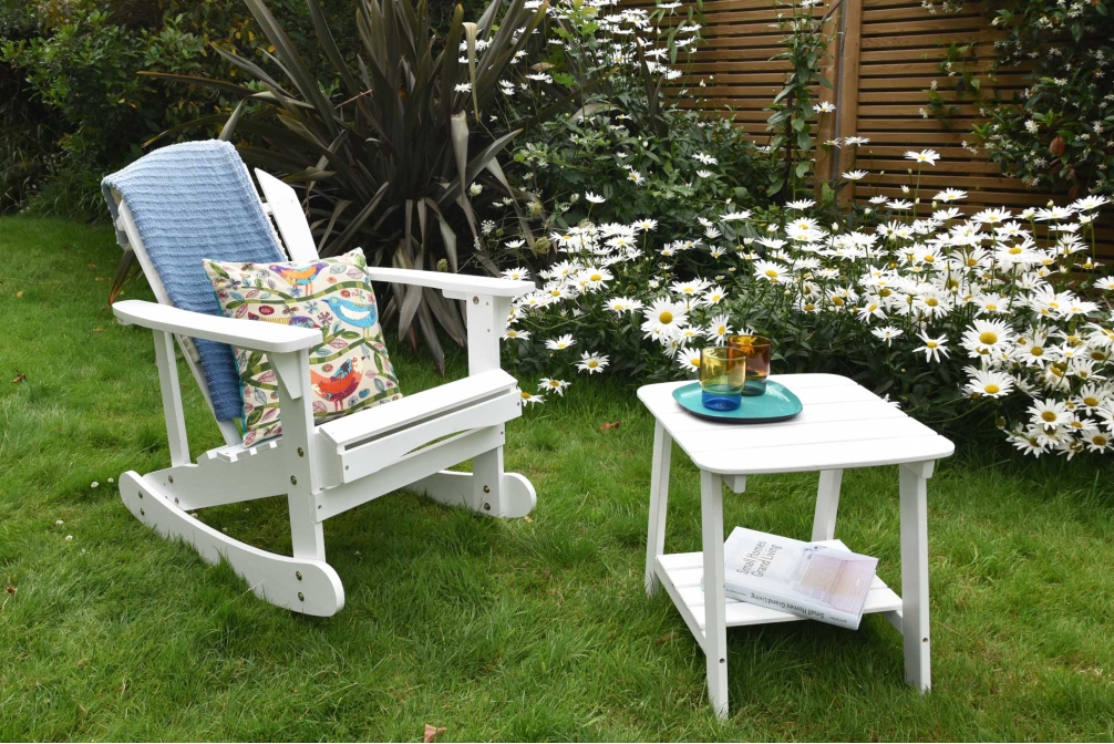 FC Adirondack Table Chairs White Leytonstone LS Xny Jd