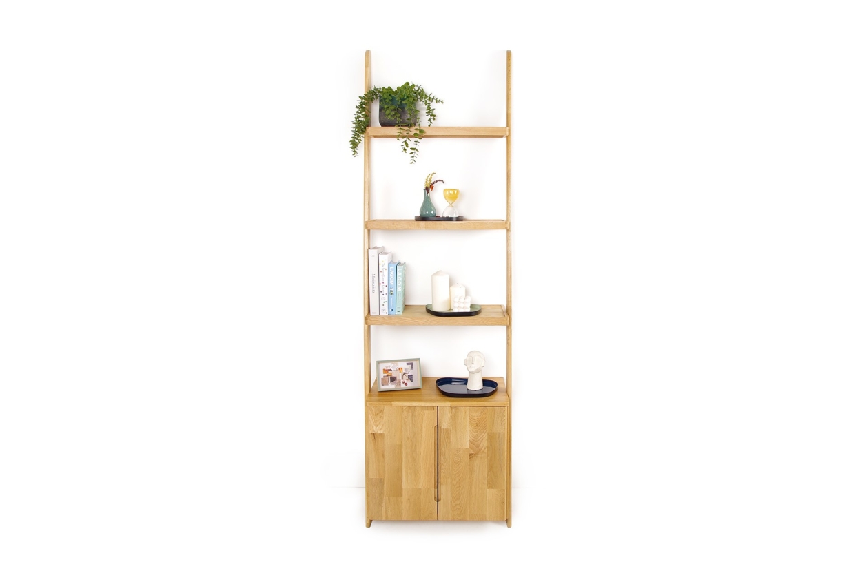 FC Oak Leaning Cabinet Narrow