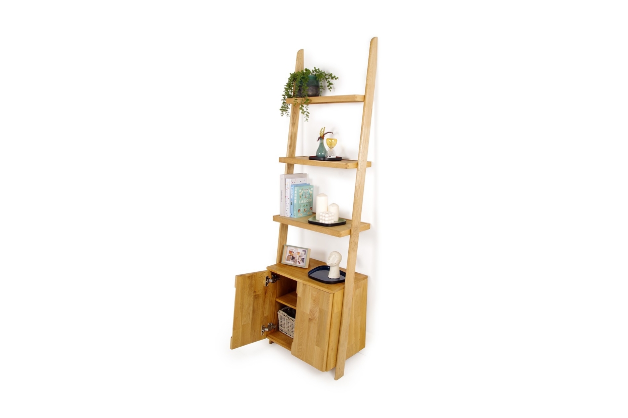 FC Oak Leaning Cabinet Narrow