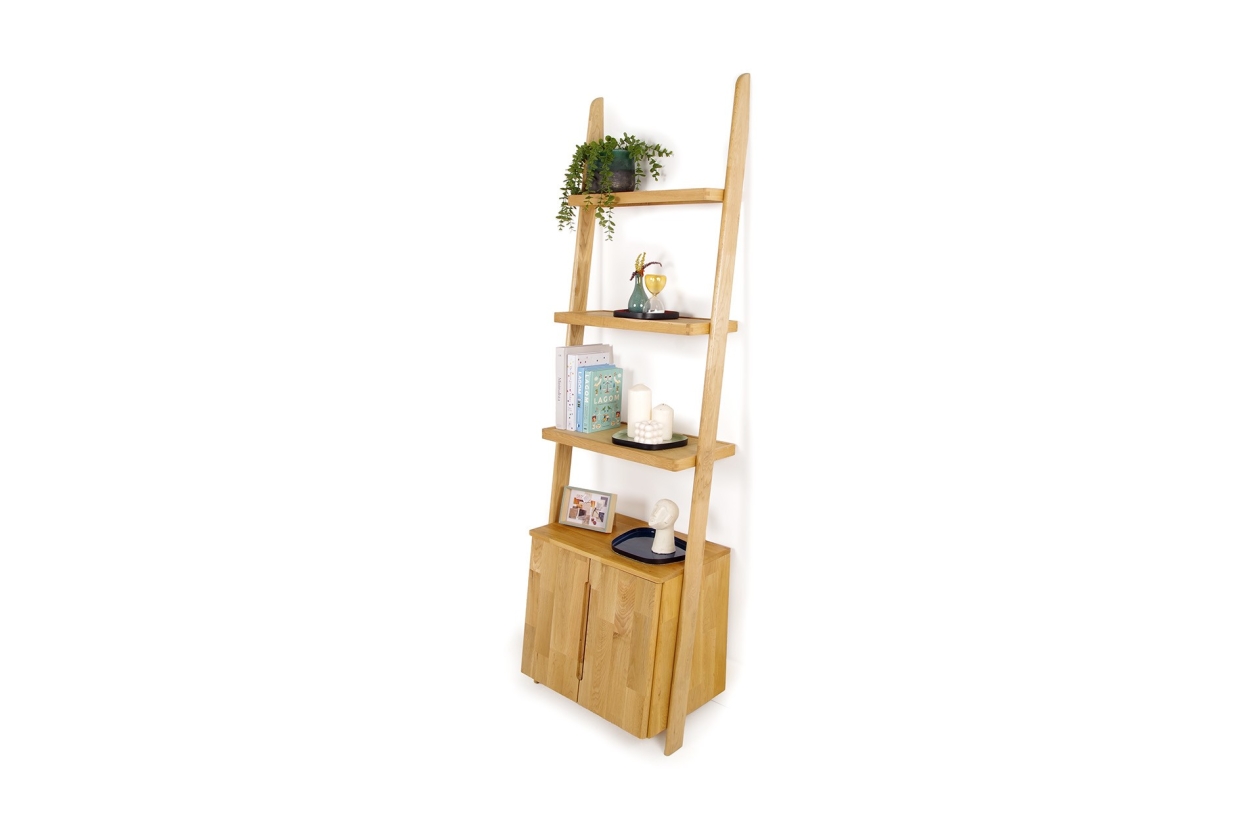 FC Oak Leaning Cabinet Narrow