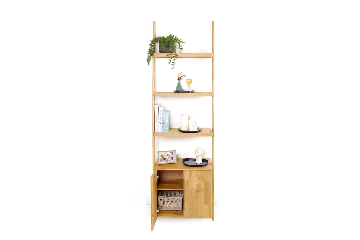 FC Oak Leaning Cabinet Narrow