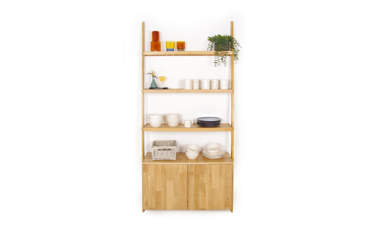 FC Oak Leaning Cabinet Wide