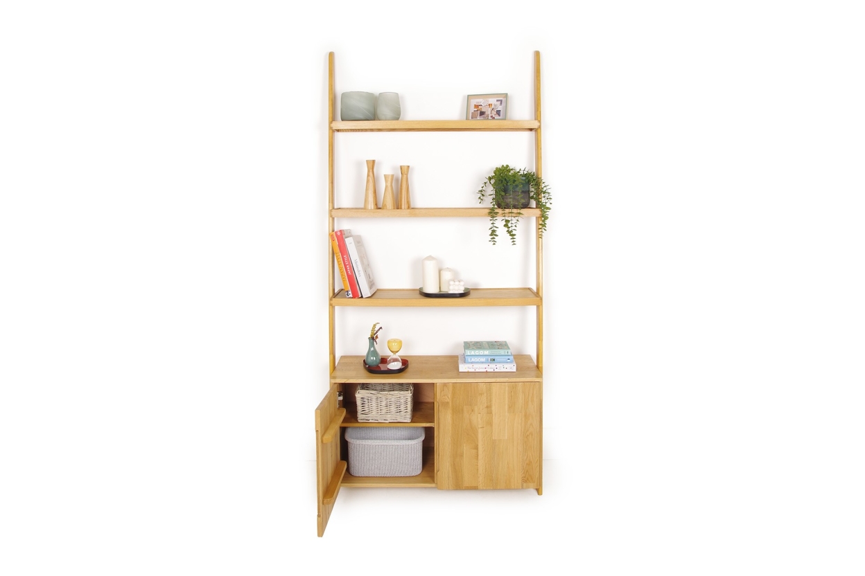 FC Oak Leaning Cabinet Wide