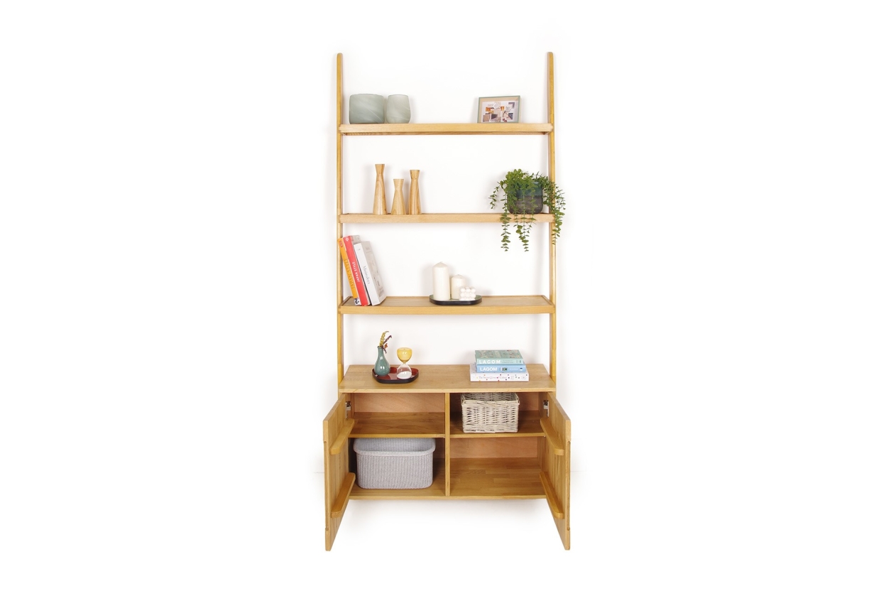 FC Oak Leaning Cabinet Wide