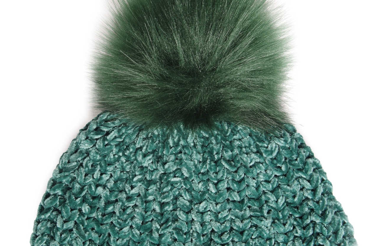 FC Chenille Bobble Hat Fir Green