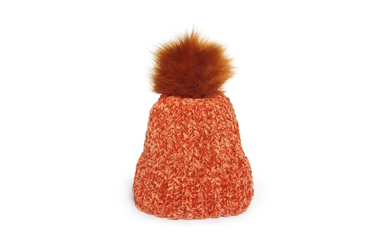 FC Chenille Bobble Hat Terracotta