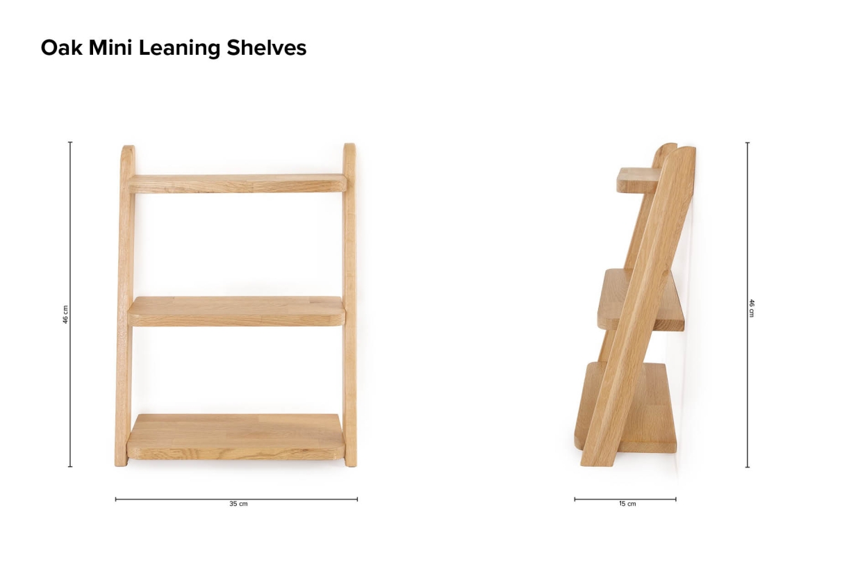 Oak Mini Leaning Shelves