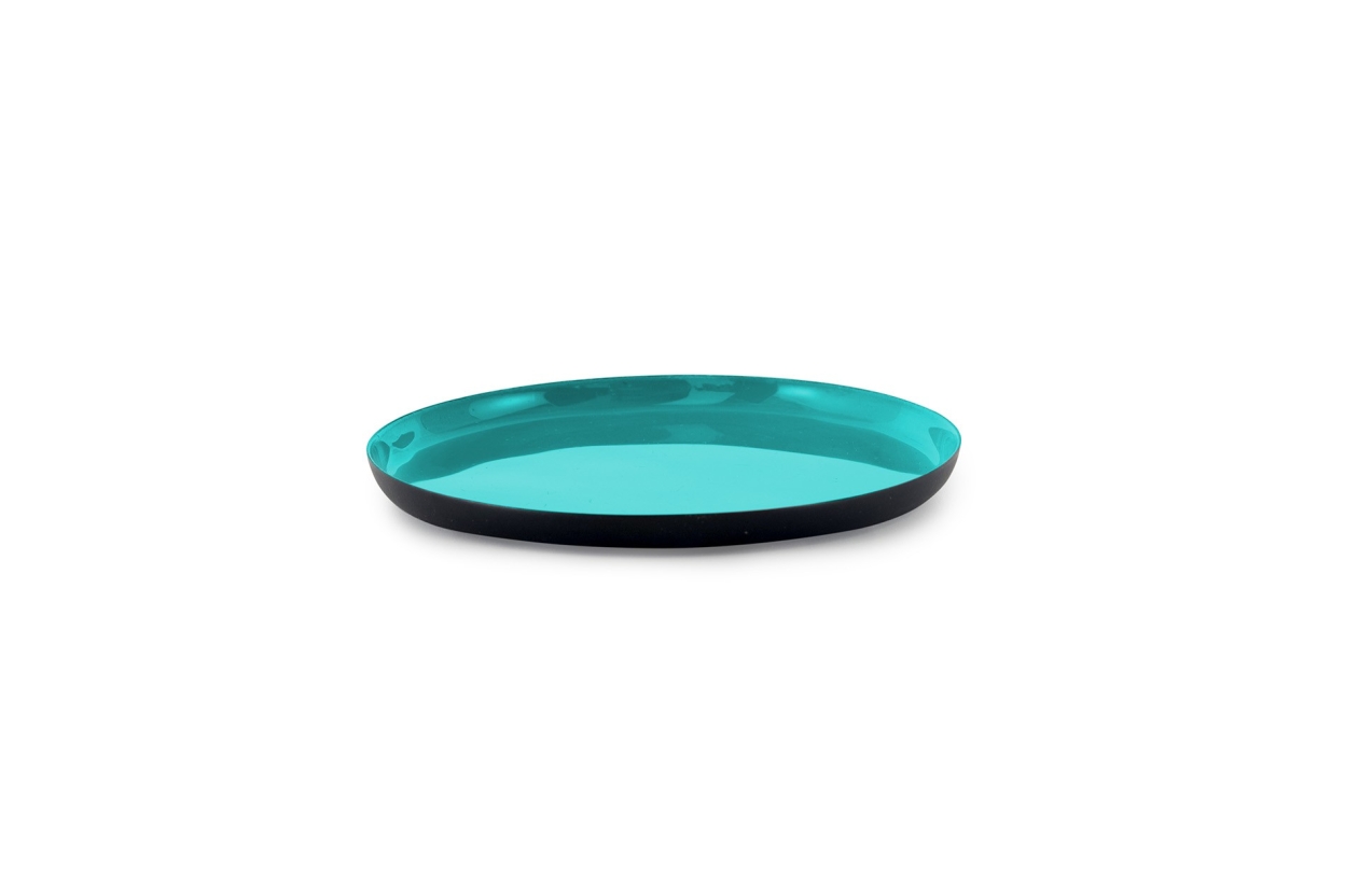 FC Round Enamel Coaster Pacific Blue