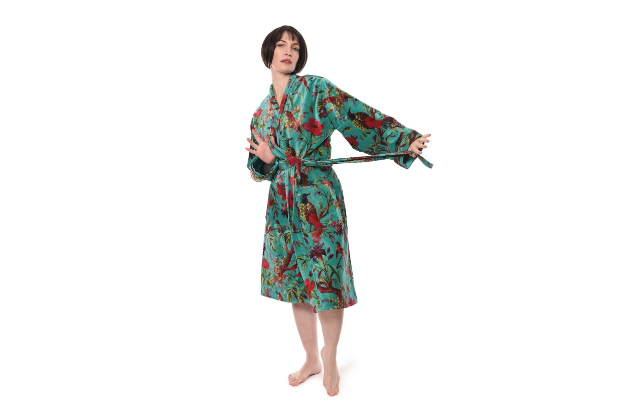 FC Paradise Velvet Robe Pacific Blue